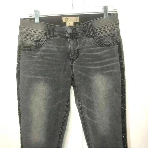 Democracy Embellished Raw Hem Flex Girlfriend Jeans Size 6 Ab Technology - Picture 4 of 16